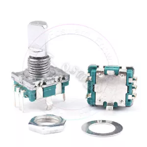 Rotary Shaft Encoder EC11 5 Pin Digital Potentiometer With Push Switch 15mm 20mm - Picture 1 of 9