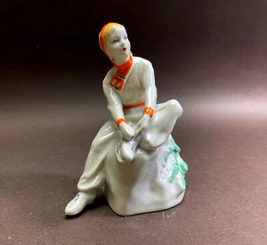 USSR Vintage Porcelain Figurine Skater Girl old Gorodnitsa 60s Soviet Russian - Picture 1 of 11