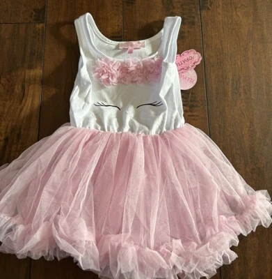 Vestido tutú de encaje rosa Popatu niña talla 24M. Nuevo con etiquetas Foto 1 de 4