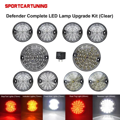 10x Complete LED Upgrade Light Lamp Kit Clear For Land Rover Defender 1990-2016 Foto 1 de 4