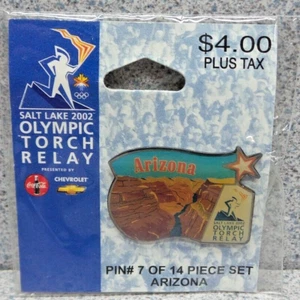 2002 SLC Winter Olympic STADIUM TORCH RELAY 7 OF 14 PICE SET ARIZONA PIN (8) - Picture 1 of 6