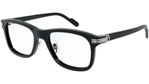 NEW Cartier CT0082OA 001 Black Silver Eyeglasses Frame 52-17-140mm 