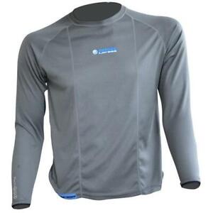 OXFORD MENS COOL DRY LONG SLEEVE MOTORCYCLE BASE LAYER UNDER GARMENT TOP GREY