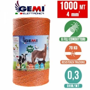 ELECTRIC FENCE WIRE Electrified Fence 1000Mt 4mm2 for Boar Horses - Picture 1 of 5