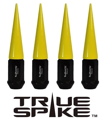 24 TUERCAS DE PÚAS EXTENDIDAS DE ACERO FORJADO TRUE SPIKE AMARILLO NEÓN PARA JEEP CJ7 Foto 1 de 4