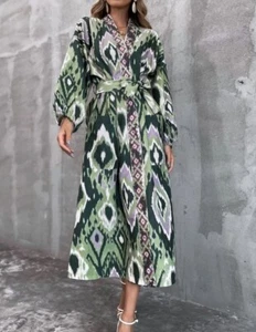 Kimono Mantel Ibizastyle Ikat Strand Kaftan Hippielook Boholook Onesize - Bild 1 von 4