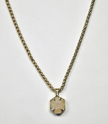 Kendra scott Oliver necklace Iridescent Drusy Gold Tone Pendant. 14k gold/brass - Image 1 of 4