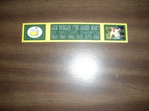JACK NICKLAUS 6X MASTERS CHAMP ENGRAVED NAMEPLATE FOR PHOTO/DISPLAY/POSTER Cover