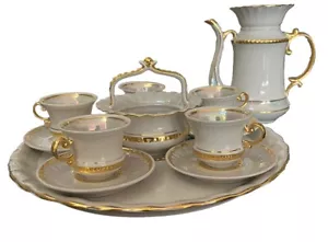 RARO De colección 13 Piezas URSS CCCP Ucraniano Té Café Servicio Crema/Dorado MCM - Imagen 1 de 14