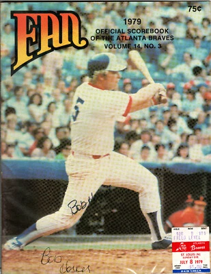 1979 ATLANTA BRAVES  SCOREBOOK VOL. 14, NO. 3  SIGNED / AUTO BY BOB HORNER - Image 1 of 2