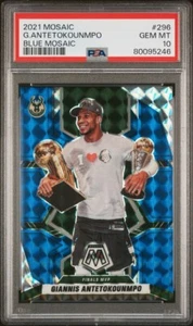 Giannis Antetokounmpo 2022 Panini Mosaik Finale MVP blau/99 PSA 10 SP #296 - Bild 1 von 2