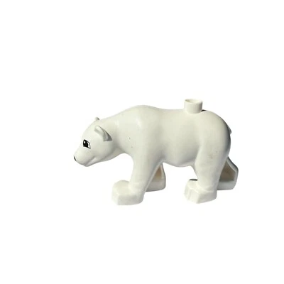 Duplo Lego Oso Polar Figura Juguete Animal Ártico Pieza Raro Coleccionable Zoo Granja Foto 1 de 4
