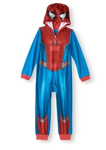 Marvel Spider-Man Costume Hooded Sleeper Blanket Pajama Boy Size 6/7  - Picture 1 of 1