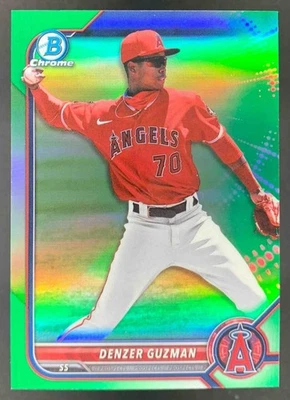 Denzer Guzman 2022 Bowman Chrome Prospects Green Refractor #BCP-220 Angels /99 - Image 1 of 2