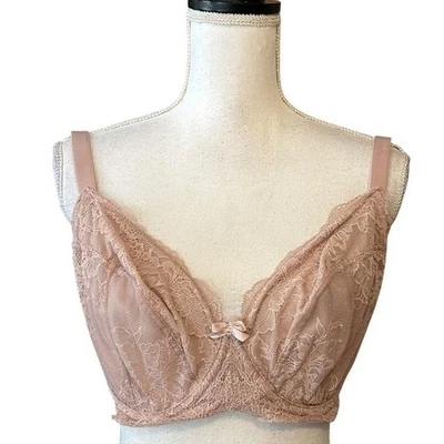 PANACHE Ana Bra style 9396 Women’s SZ 30HH Dusty Mauve Lace Underwire - Image 1 of 4