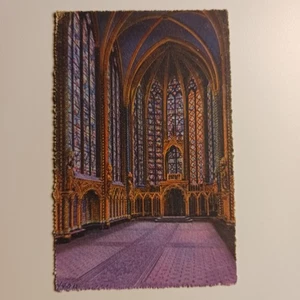 Cartolina Parigi Francia Chiesa Interno Cappella Santa En Flanant Non Spedita - Foto 1 di 6