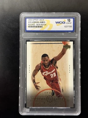 LEBRON JAMES 2003 ROOKIE card UPPER Deck Gem Mint 10 WCG NEW REIGN Cavs - Image 1 of 4