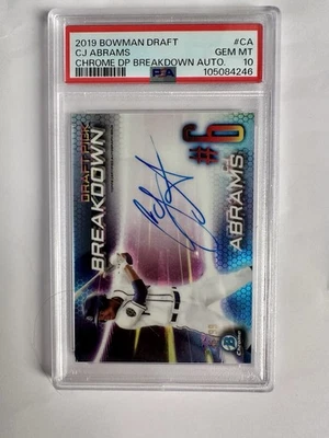 2019 Bowman Draft CJ Abrams Chrome DP Breakdown AUTO /99 Gem Mt 10 - Image 1 of 3