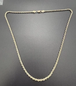 20" Sterling Silver Rope Chain Necklace 13 Grams 2.25MM W18 - Picture 1 of 9