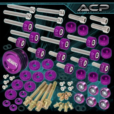 For Acura B-Series Cam Cap/Cup/Header/M8 Fender/Valve Washers Kit Purple - Image 1 of 4