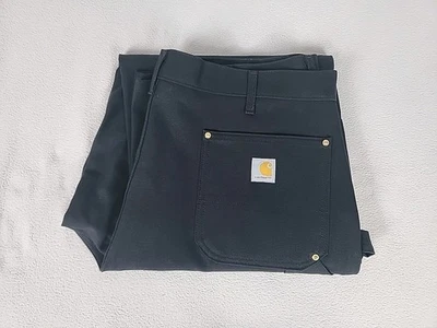 Pantalones de mezclilla Carhartt holgados pato doble frente pierna recta lona 40X34 negros para hombre Foto 1 de 4