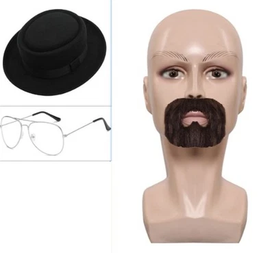 Walter Sombrero Blanco Barba Gafas Halloween Carnaval Juegos con disfraces Accesorios Foto 1 de 4