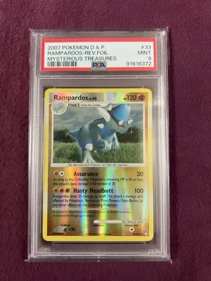 Rampardos PSA 9 POP 2  Mysterious Treasures Rare Reverse Holo Pokemon  - Image 1 of 2