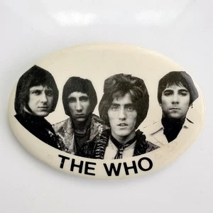 Vintage 1970er THE WHO Pin Oval Anstecker Roger Daltrey Pete Townshend Band - Bild 1 von 2