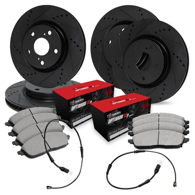 For Porsche 944 83-86 Drilled & Slotted Front & Rear Brake Kit w Optimum Pads - Image 1 of 2