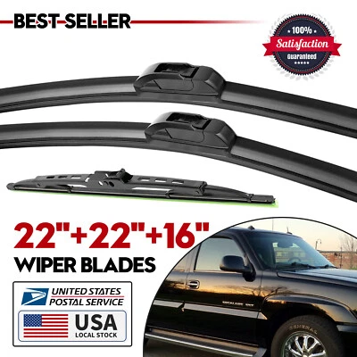 Fits For GMC Envoy 2002-2006 22"&22"&16" Front & Rear Wiper Blades OEM Quality - Image 1 of 4