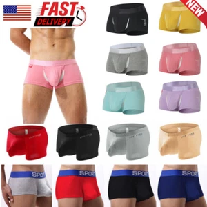 Men's Underwear Boxer Briefs Ice Silk Shorts Panties Bulge Pouch Underpants*US - Picture 1 of 84