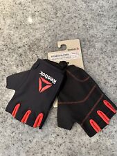 Reebok Fitness Gloves Training Half Fingers Black and Red Fitness, Workout LARGE