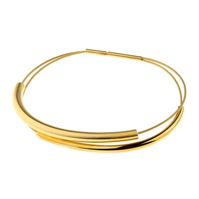 Ernstes Design Armreif aus Edelstahl vergoldet A666 2 reihig - Bild 1 von 3