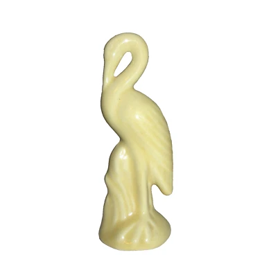 Vtg Shawnee Wading Bird Figurine Yellow Pottery Crane Stork 5.25" Tall FLAW - Image 1 of 4