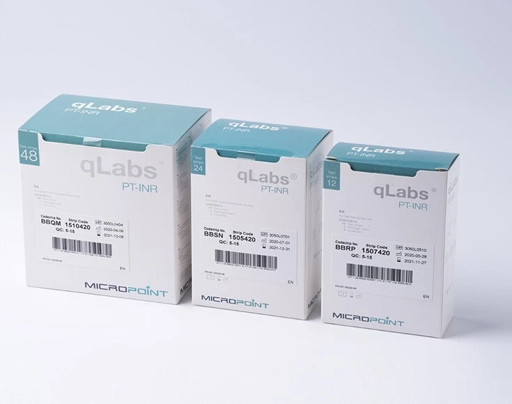 24 tiras qLabs para PT INR autoteste Q-3 coagulação validade 1 ano ou mais - Imagem 1 de 3