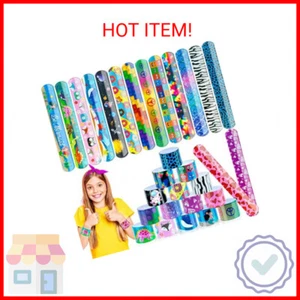 Slap Bracelets Kids Party Favors 48PCS Snap Bracelet Wrist Bands for Boys Girls - Picture 1 of 2