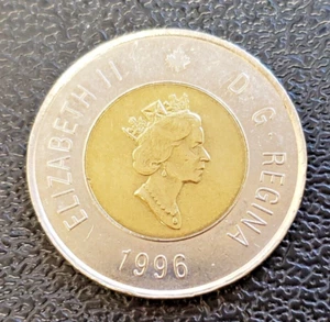 Moneda mundial de 2 dólares canadienses 1996 km# 270 - Imagen 1 de 5