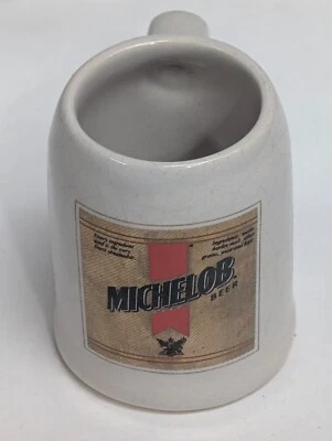 Vintage Small Mini Beer Label Stein Cup Shot Glass Michelob - Image 1 of 4