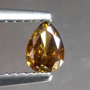0.36cts Pear Untreated Fancy Brownish Yellow Natural Earth Mined Loose Diamonds - Picture 1 of 2