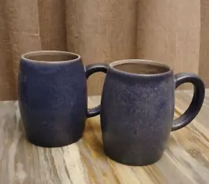 2er Set Stonewear Becher blau gesprenkelt Keramik leicht handgefertigt Getränk - Bild 1 von 6