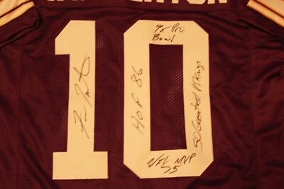 FRAN TARKENTON VIKINGS CUSTOM SIGNED JERSEY W/4 INSC HOF GEORGIA BECKETT LOA - Image 1 of 4