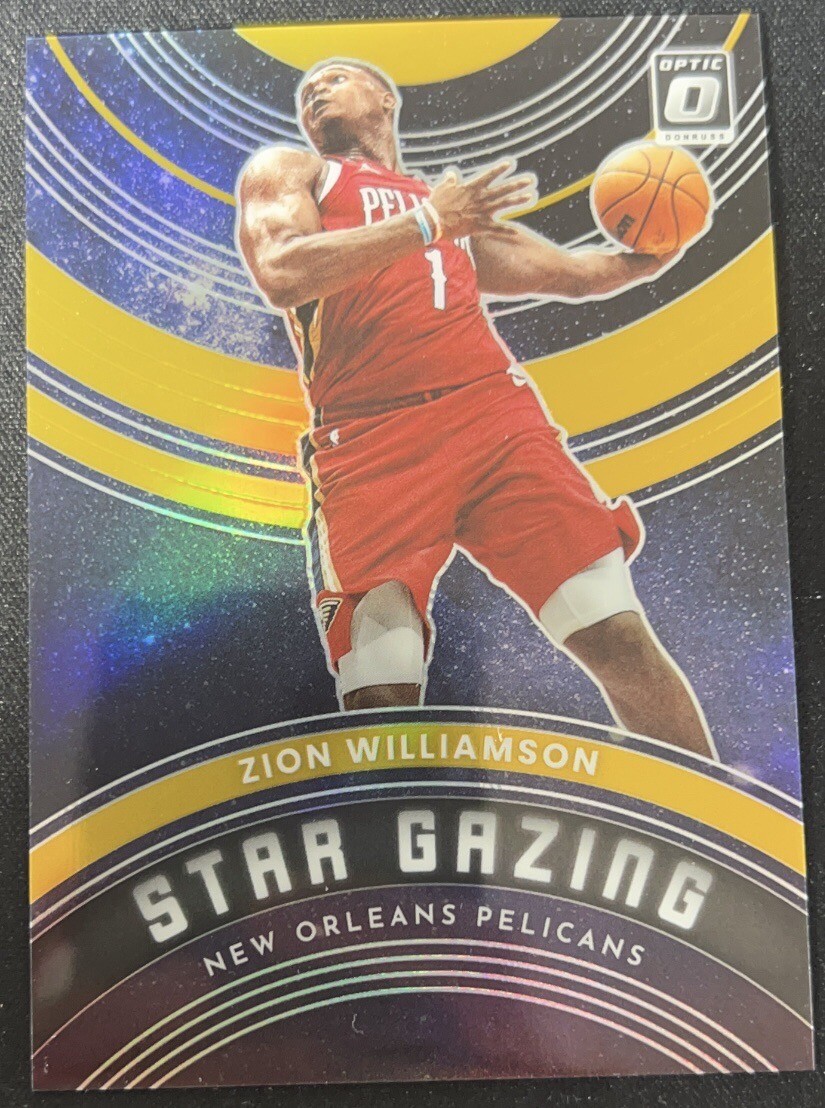 Zion Williamson 2022-23 Donruss Optic Star Gazing Gold Holo Prizm 7/10 #5