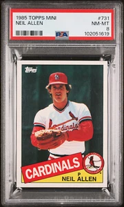 1985 TOPPS MINI #731 NEIL ALLEN  PSA 8 MAC FINEST 100 MADE VERY RARE * 1619 - Picture 1 of 5