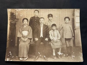 1930er Jahre Vintage japanische Fotografie Familie Kinder Foto Japan Kimono Geta Schuhe - Bild 1 von 5
