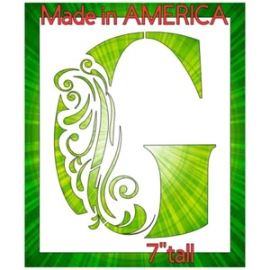 Plantilla de plástico transparente de 6,5"x8" - letra floral del alfabeto G (SCA69) - Imagen 1 de 2