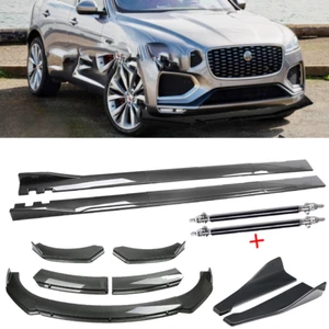 Carbon Fiber Front Bumper Lip Rear Splitter Spoiler For Jaguar F-pace Body Kits - Picture 1 of 22