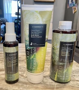 KORRES Citrus Guava NEW Body Butter, Shower gel, Body Oil Full Sizes Lot 3 - Picture 1 of 2