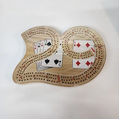 Classic 3-Track 29 Travel Cribbage Board Game & 9 Plastic Pegs 2-3 Player New - Image 1 of 4