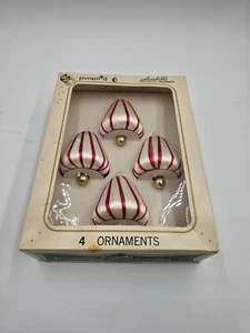 Vintage Weihnachtszwiebeln Ornamente Pfefferminzglocken in Box von Pyramid - Bild 1 von 2