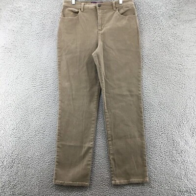 Gloria Vanderbilt Amanda Straight Leg Jeans Womens 12 (Actual 32x29) Beige Zip - Image 1 of 4